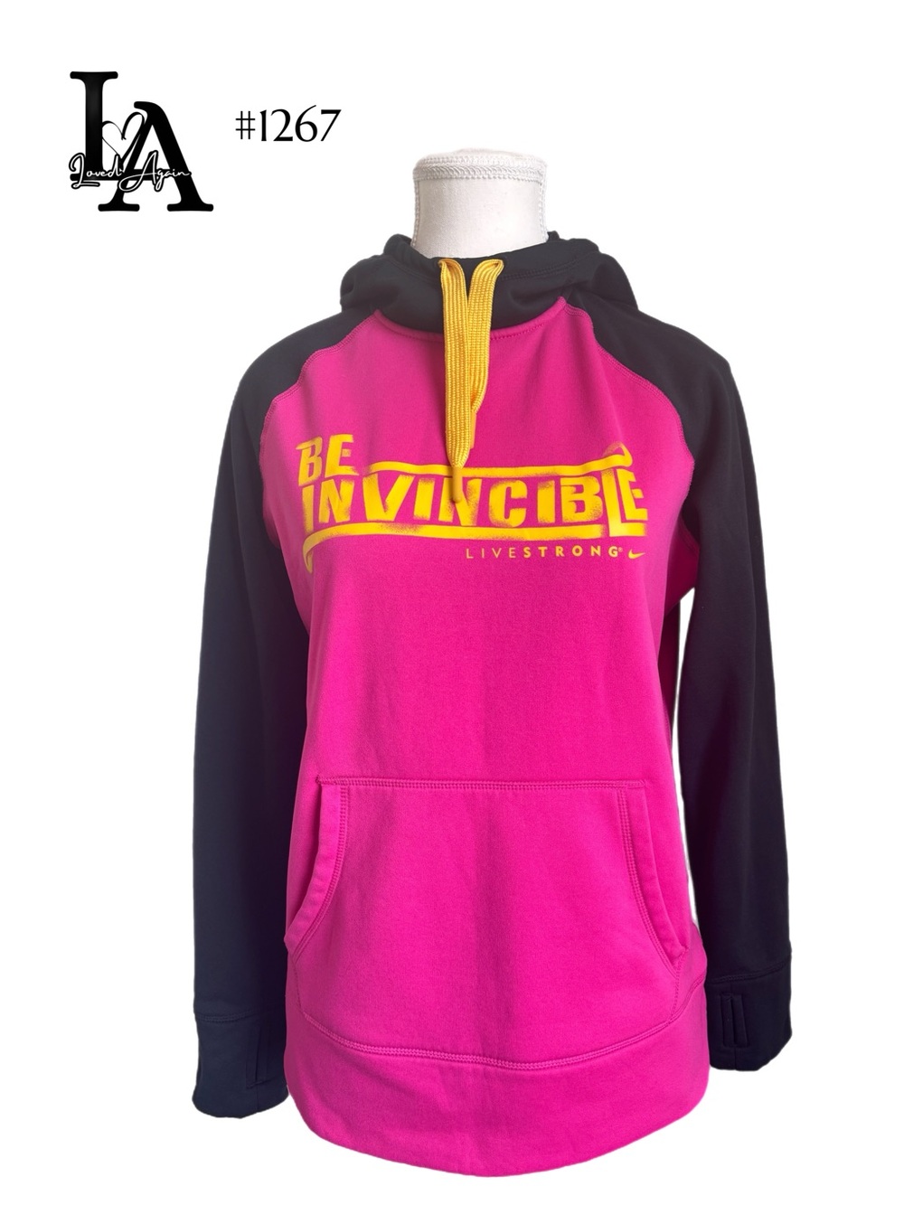 Nike Kids Pink, Black & Yellow 'Be Invincible' Hooded Sweatshirt